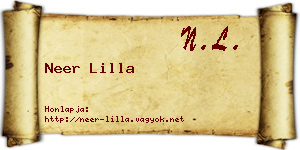 Neer Lilla névjegykártya